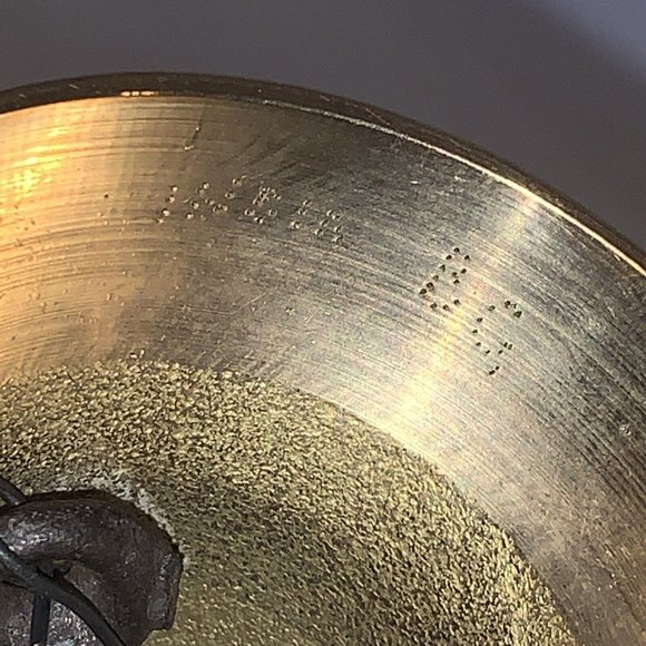 Etched Brass Bell - Made In India - Chime Alarm - Hand Bell Ringer Vintage - 6” - Picture 7 of 7